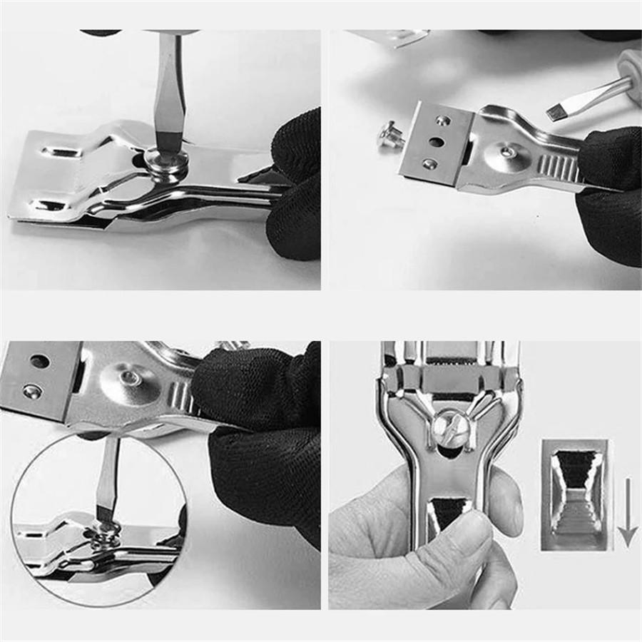 Glass Multifunction Cleaning Tool Ceramic Stove Hob Scraper Cleaner Remover with Blades Kitchen Household Decontamination Shovel