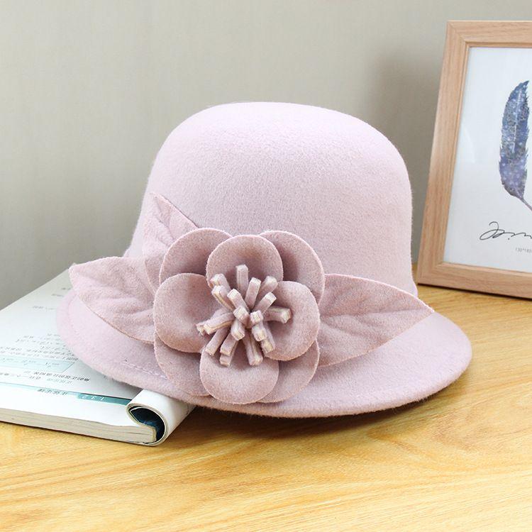 Ретро Цилиндр Женская Мода Британская Шерстяная Шляпа Женская Осенне-Зимняя Фетровая Шляпа Adjustable