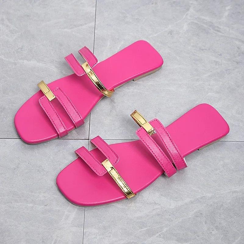 Women Casual Anti-slip Slippers Comfortable Outdoor Sandals Fashion Flat Slippers Elegant Designer Shoes Summer New Slides Women