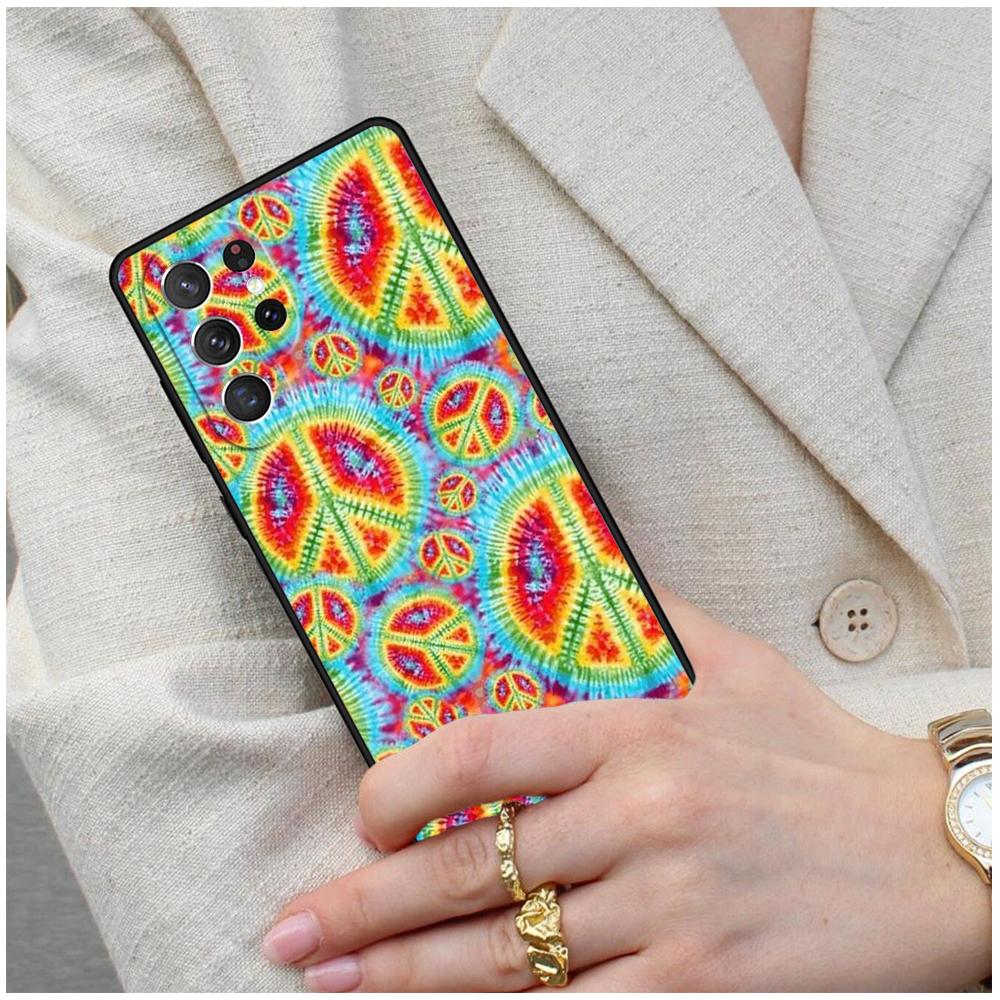 Hippie Daisy Tie-dye Flower Peace Cell Phone Case for Samsung Galaxy S26 Ultra S25 S24 S23 S22 S21 S20 Note10 Cover
