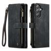 For Samsung Galaxy S24 FE Case, Wallet Case for Women Men, Durable PU Leather Magnetic Flip Strap Wristlet Zipper Card Holder