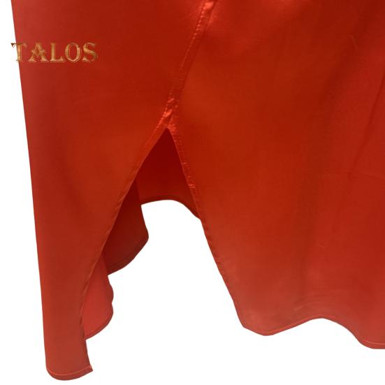 High-Waist Women Skirt Solid Color All-Match Style Pleated Skirt Slimming Design Slit Design Zipper Hip Wrapped Midi Skirt