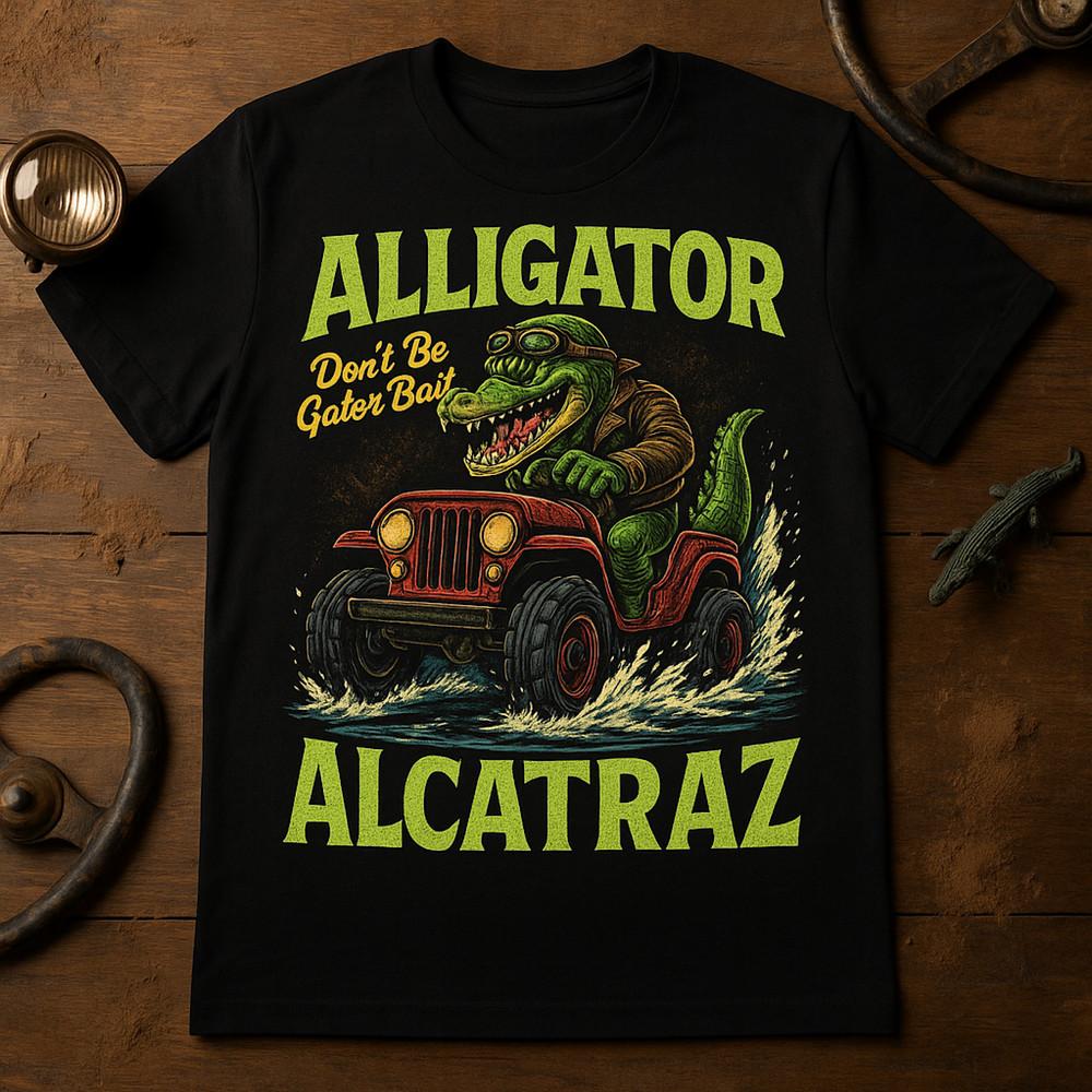 Alligator Alcatraz T-Shirt Florida  Don’t Be Gator Bait Funny Retro Graphic Tee Unisex T-Shirt XL