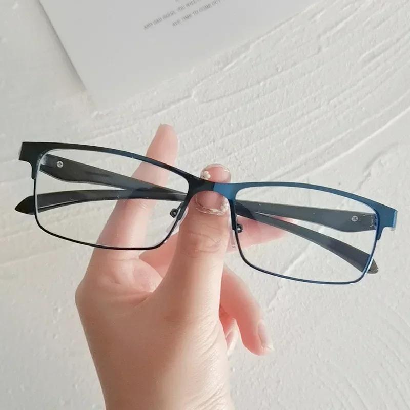 Business Style Pochromic Glasses Trendy Far Sight Reading Glasses for Men Women Vintage High Difinition Prescription Eyewear