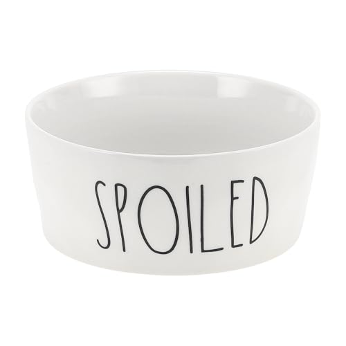 VOCOSTE Dog Bowl, Pet Bowl, Food Bowl, Plate, for Large and Medium Dogs, 2100ml, White