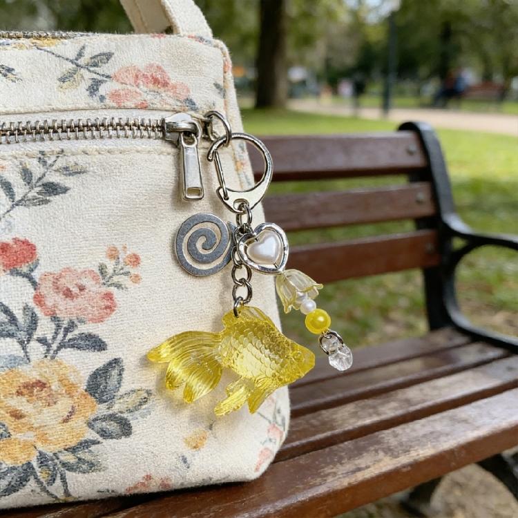 Auspicious Fish Keychain Representing Luck And Prosperity Plastic And Alloy Construction For Everyday Convenience