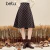 BETU Women's 2025 Winter Plaid A-line Skirt