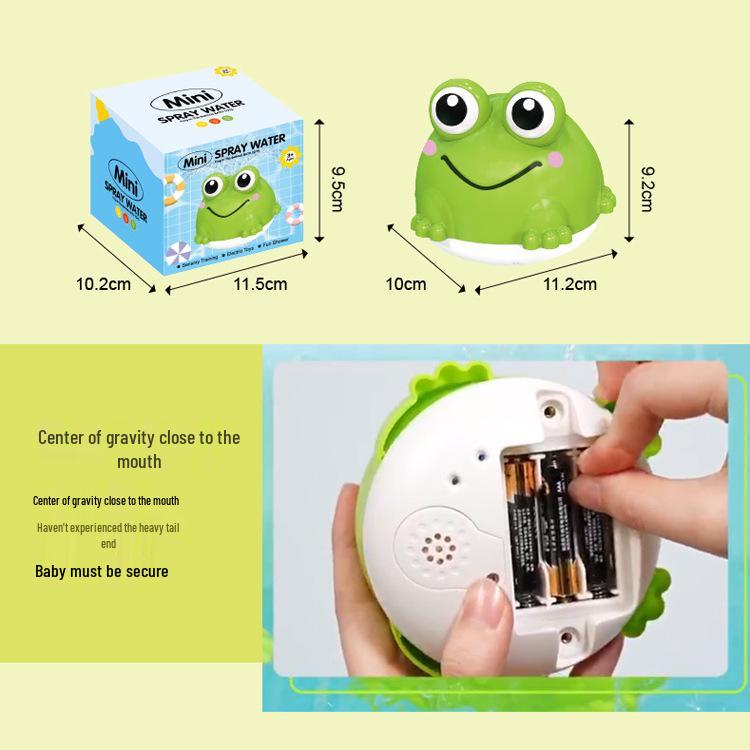 Automatic Rotating Frog Water Spray Toy - Light-Up & Rechargeable Bath Play for Babies