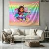 Gabby Dollhouse Wall Tapestry Aesthetic Wall Hanging Printed Fabric Blanket Decorative Tapestries for Bedroom Living Room Home Decor