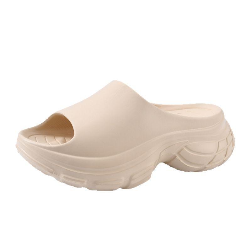 Platform Slippers Women's Summer New Fashion Outer Wear Heightening Cool Slippers Beach Fashion High Heel One-word Drag Women