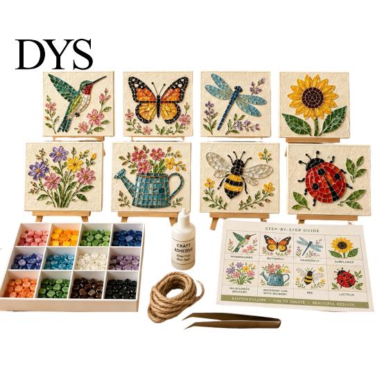 Adult Crafting Gift Ideas DIY Sea Glass Art Mosaic Kit, Ocean Animal Themed Craft Set for Adults Durable Beach Style Crafts Beginner, Handmade