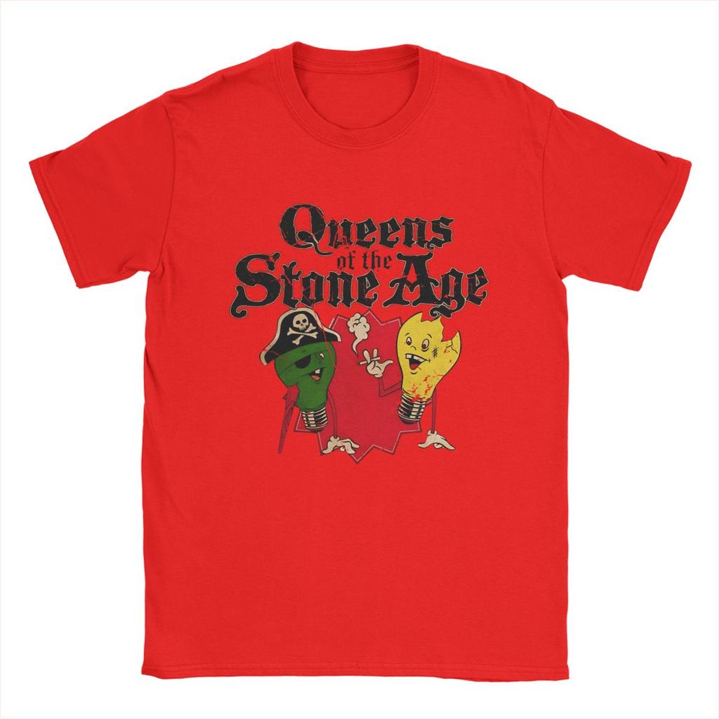 Bulb Light And Pirates Queens Of The Stone Age T-Shirt Men Cotton T Shirts Short Sleeve Tee Shirt Birthday Present Clothes
