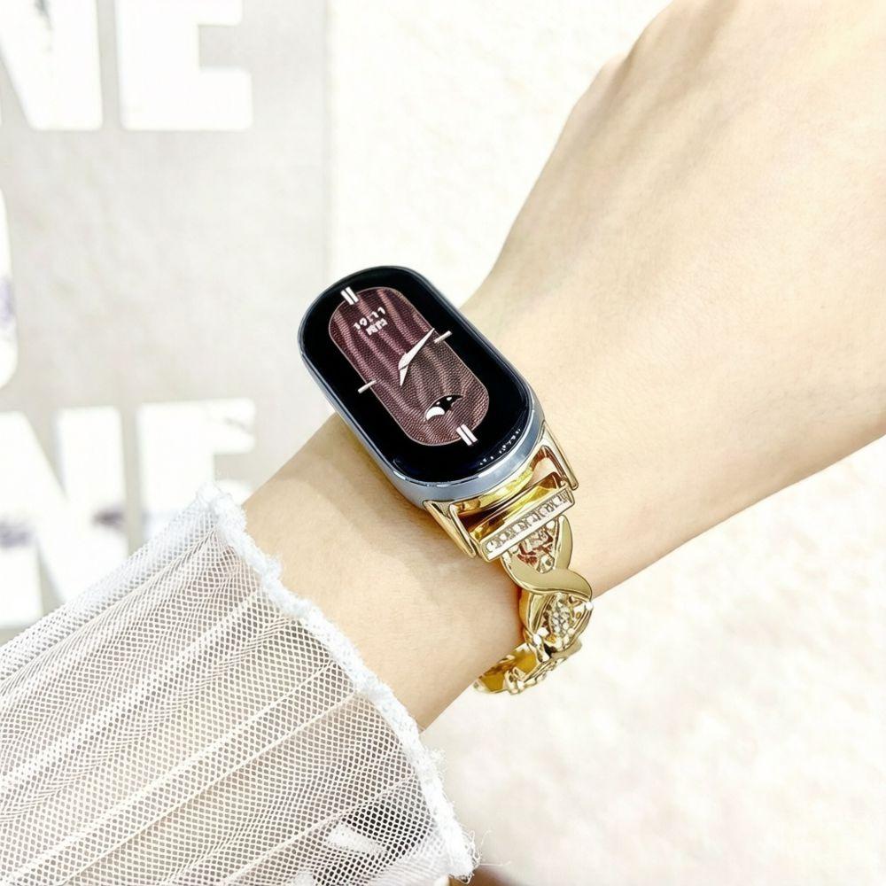 Metal Diamond Watch Band for Mi Band 8 9 10 Detachable Women Slim Dressy Strap for Mi Band 8Pro 9Pro Redmi Watch 4 5 6 Correas