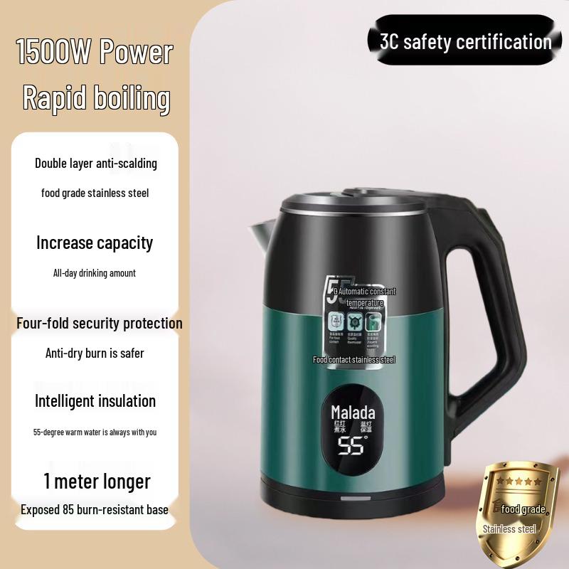 Wanlida 2025 Electric Kettle: Automatic Power-Off, Large Capacity, Insulated Boil, Household Use