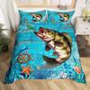 Koi Sakura Sunrise Three-Piece Quilt Cover Digital Printing Bedding Set Bed Cover