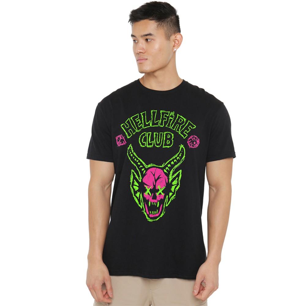 Stranger Things Hellfire Neon Sketch Logo Unisex T-Shirt S-5XL Black XXXL
