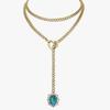 Conception de niche à vent Pendentif Amour Rubis Doré Rétro Empilé avec Collier Chaîne Cubaine