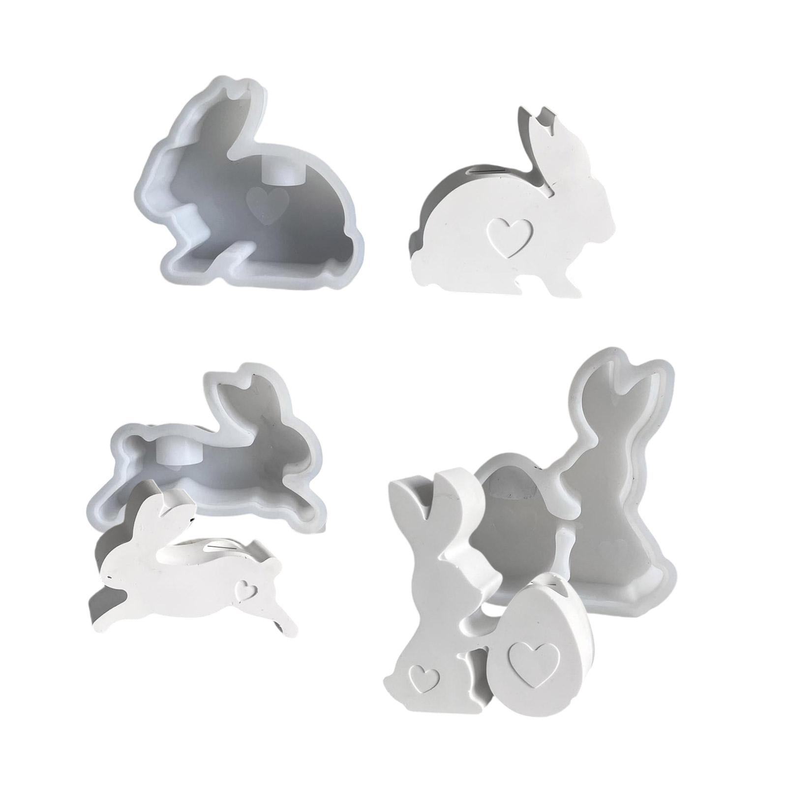 

Набор из 3 силиконовых форм для подсвечников, формы для рукоделия, формы для основания свечи в форме кролика, силиконовая текстура для рукоделия