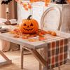 Halloween Autumn And Winter Vintage Orange-Red Plaid Table Runner Suitable For Banquet Parties, Dining Tables, And Everyday Home