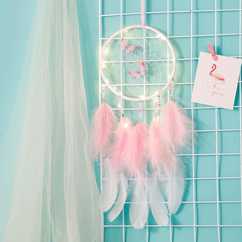 15 Styles Wall Dream Catcher Led Handmade Feather Braided Wind Chimes For Room Decoration Hanging Home Christmas Decor Poster