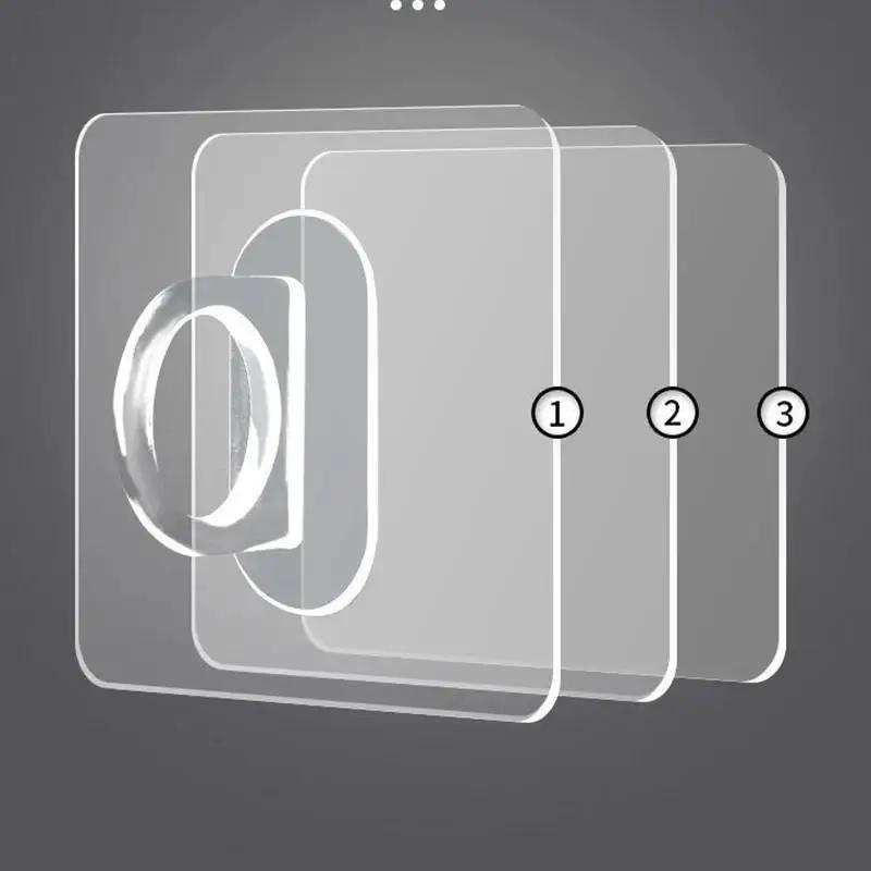 

10 шт. Многофункциональные настенные круглые крючки, не требующие пробивания, бесшовные клейкие, стеллаж для хранения, кухонные, ванные, бытовые кольцевые вешалки