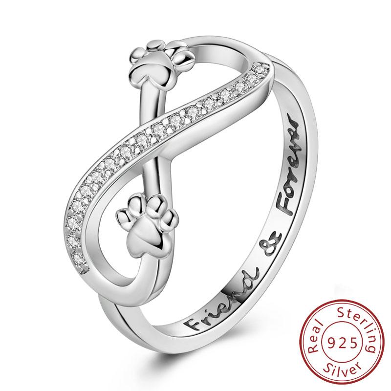 New Original 925 Sterling Silver Rings Stackable Infinite Silver Zircon Ring For Women Wedding Anniversary Birthday Jewelry Gift