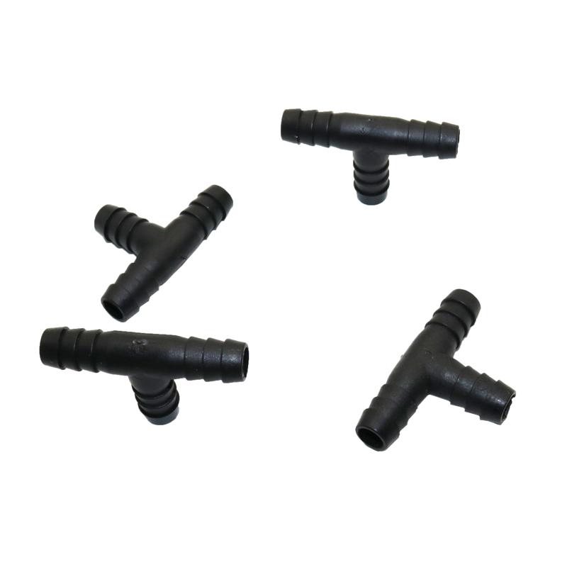 10pcs T-joint Black Irrigation Hose Barbed Interfaces Garden Watering Plants In Greenhouse Irrigation Plastic Parts