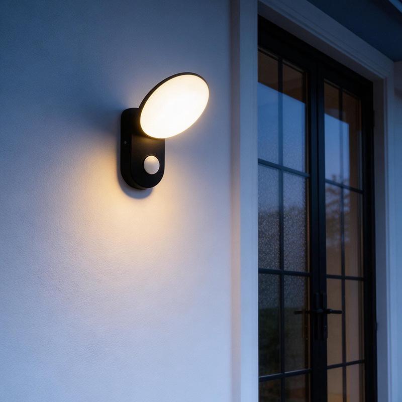 LED Waterproof Outdoor Wall Lamp with Motion Sensor for Courtyard, Gate Posts, Villas, Hotels, Corridors, and Hallways.