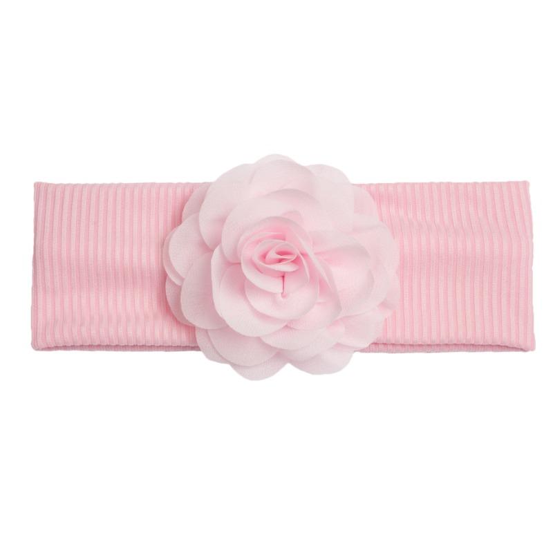 New baby headband headgear, cute children's ribbed wide-brimmed flower headscarf, baby headband.
