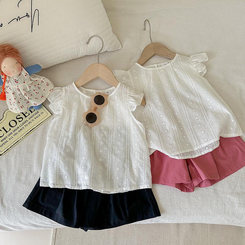 

Girls Sleeveless Ruffled Lace Tank & Shorts Set - Summer 2025 Collection 140 cm