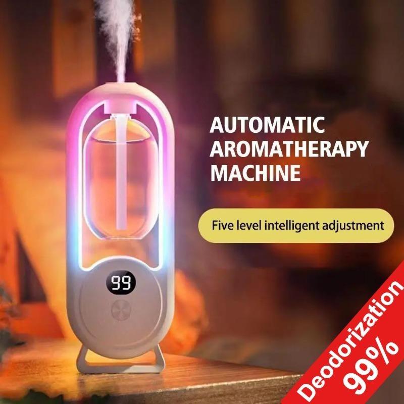 Digitaler Aromatherapie-Diffusor mit Stimmungslicht 1000mAh Auto-Spray 5 Modi Timer Luftbefeuchter für Schlaf Ätherischer Öl-Diffusor 50ml