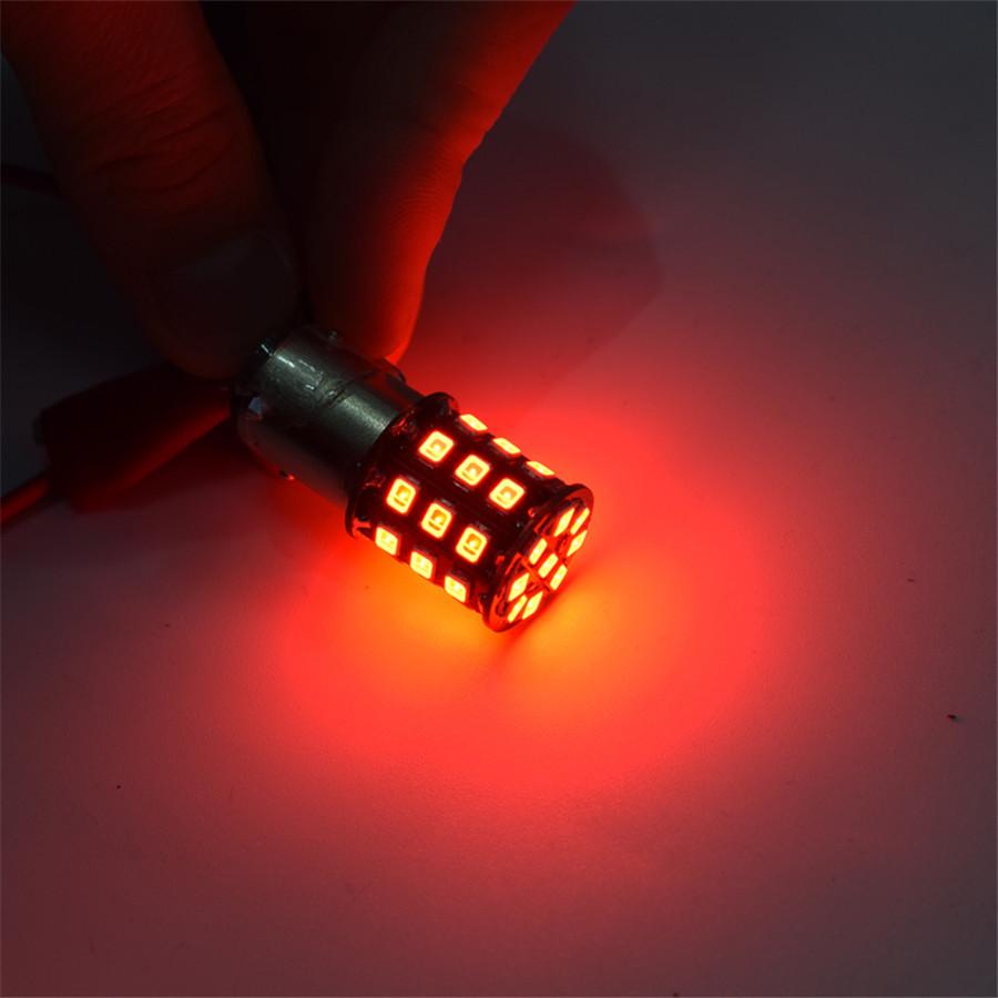 One Pair (2 Pieces) of High Power Red 1156 706 P21W BA15s S25 33-SMD-2835 LED Bulbs for Tail Brake Stop Lights