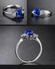 18k Gold Plated Ring with Pigeon Blood Red, Green, and Blue Egg-Shaped Diamonds