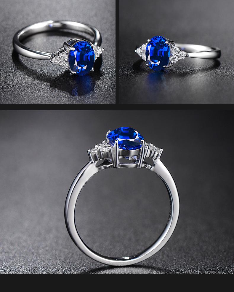 18k Gold Plated Ring with Pigeon Blood Red, Green, and Blue Egg-Shaped Diamonds