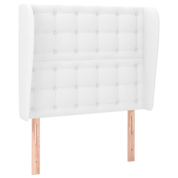 VidaXL Headboard with Ears White 83x23x118-128 Cm Faux Leather3118029