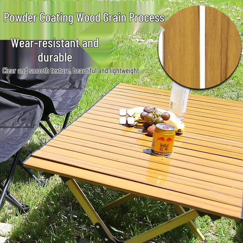 Outdoor Portable Carbon Steel Roll-Up Camping Table