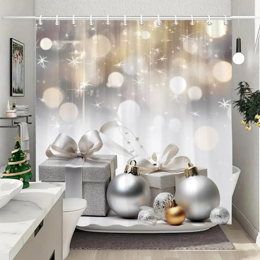 White Snowman Christmas Shower Curtains Christmas Gift Blue Forest Deer Rustic Cottage Washable Home Bath Curtain Bathroom Decor