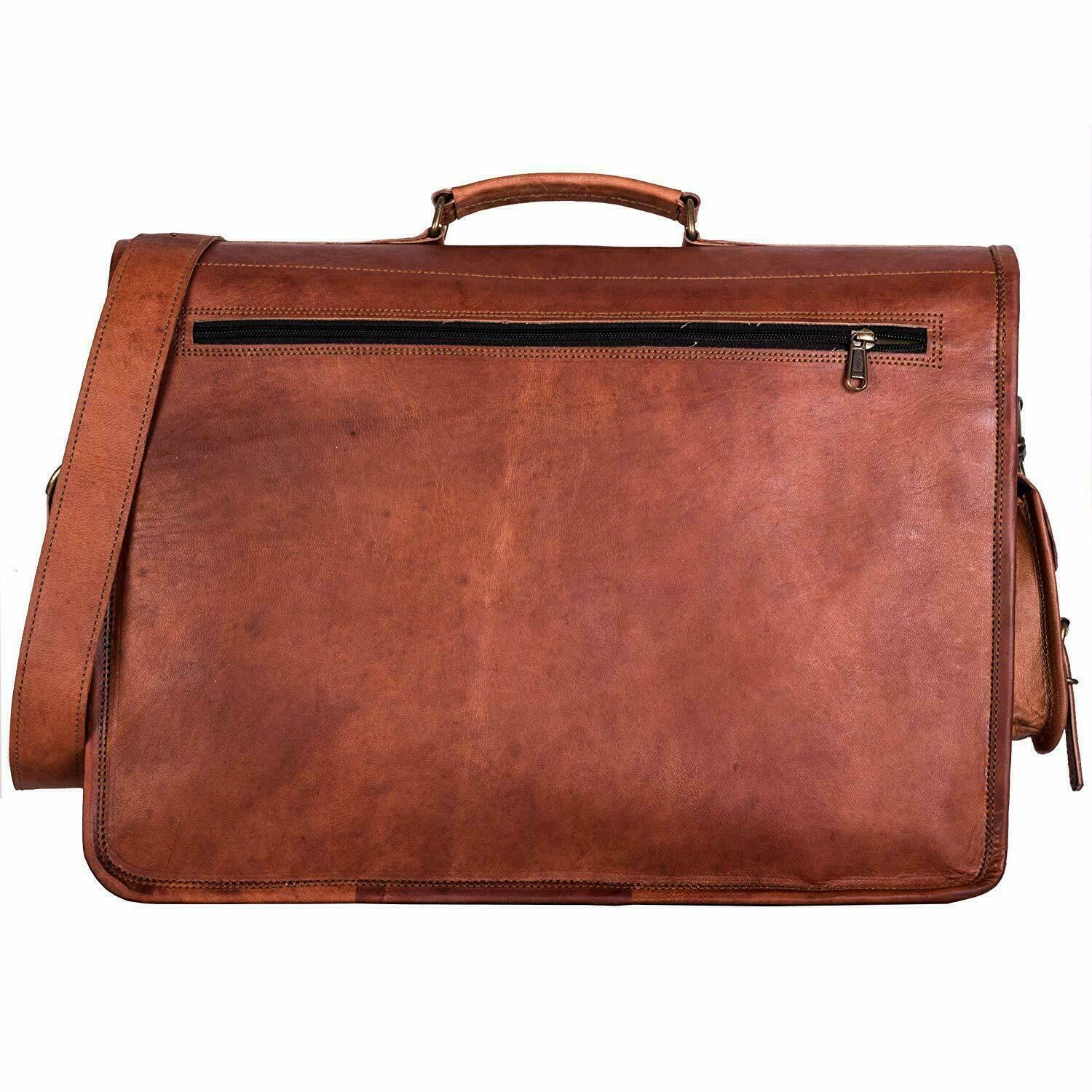 Винтажный портфель-портфель из мягкой кожи для ноутбука сумка через плечо для мужчин — фото 4
