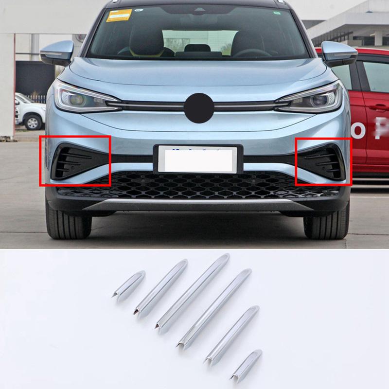 For Volkswagen VW ID 4 ID4 Car Front Fog Light Lamp Trim Foglight Decoration Cover Sticker Lamp Eyebrow Accessories