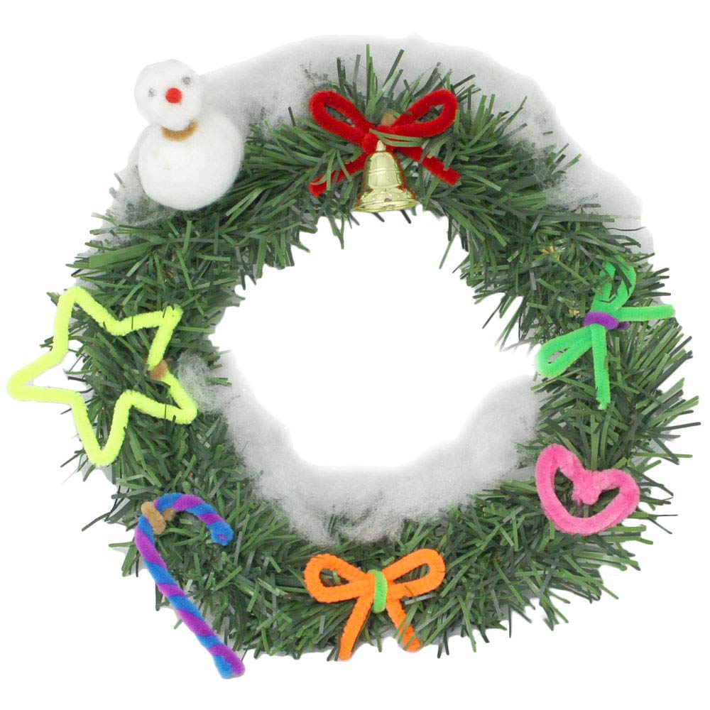 

Набор для творчества для начальной школы Рождественский венок Идеально подходит для вечеринок и рождественских вечеринок Студенты, Изготовление, Набор из 10 штук, Детский зелёный