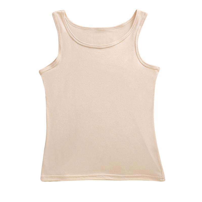 Women Plus Size Solid Color Round Neck Vest Sleeveless Top