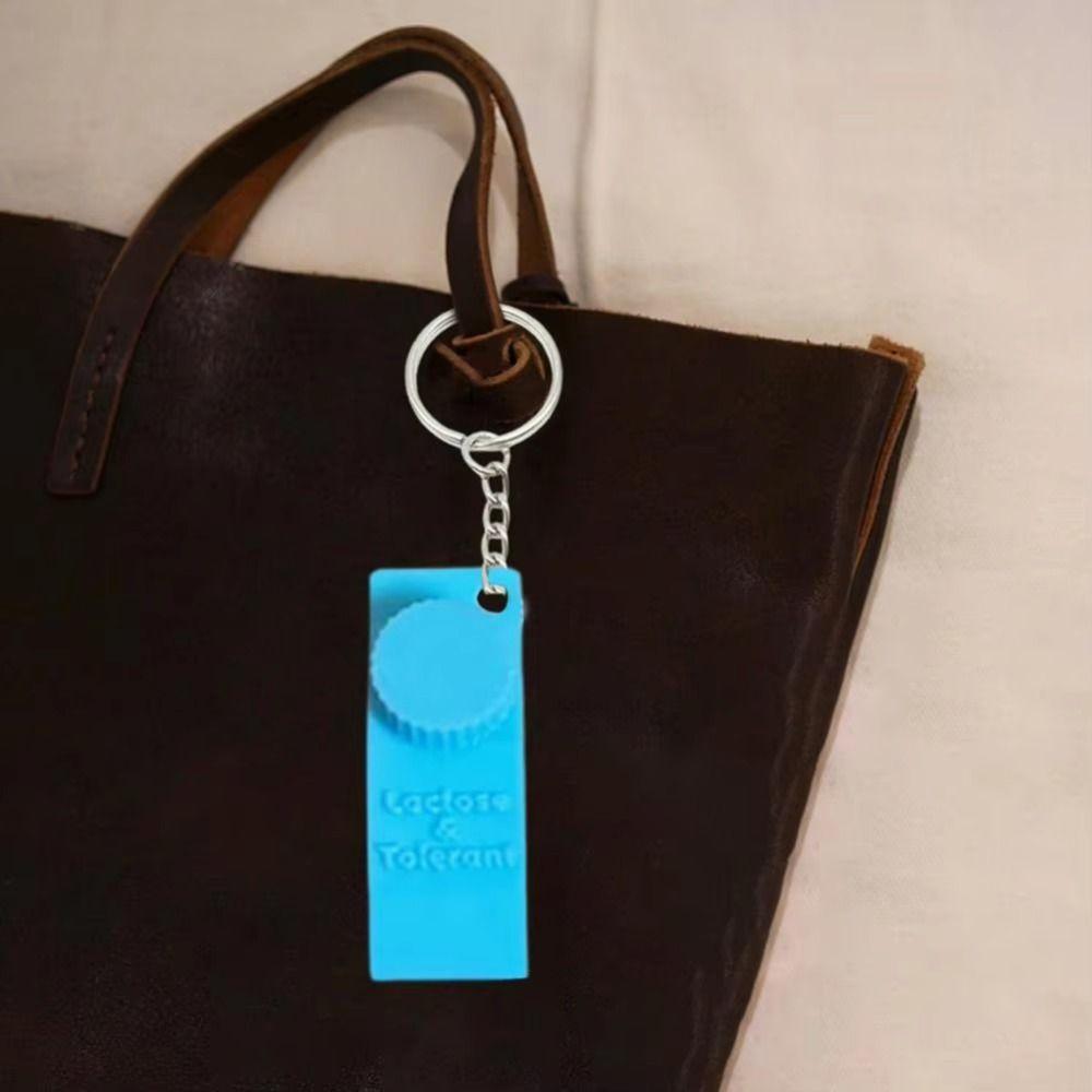 2 Pcs Cartoon Mini Milk Pill Container Cute Keychain Backpack Ornament Storage Box