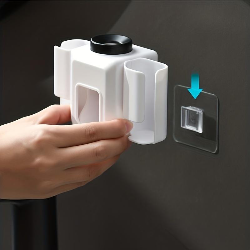 1pc Toothbrush Holder with Automatic Toothpaste Dispenser, Wall Mounted Toothbrush Storage Rack, Flushless Toothbrush Storage Organization