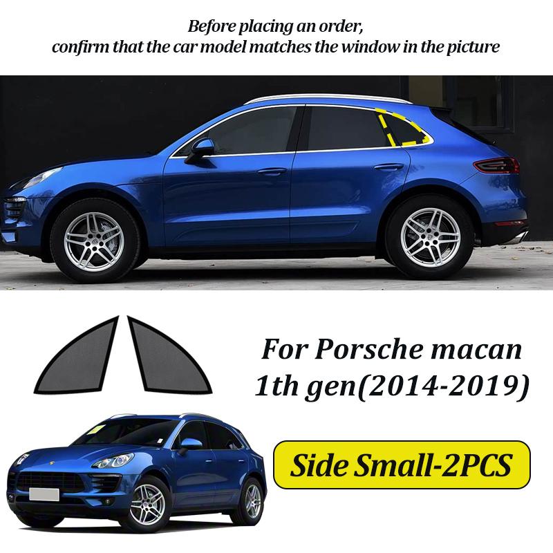 

LINNUNU Для Porsche macan 2014--2026 Магнитная автомобильная солнцезащитная шторка на лобовое стекло Боковая солнцезащитная шторка Аксессуары Защита от УФ 1th Side Small-2PCS
