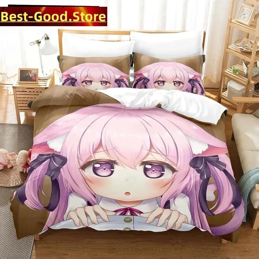 3D Print Anime - Azur Lane Bedding Set Printed Bed Set With Pillowcase Bed Duvet Cover Soft Single Double Queen Super King Size