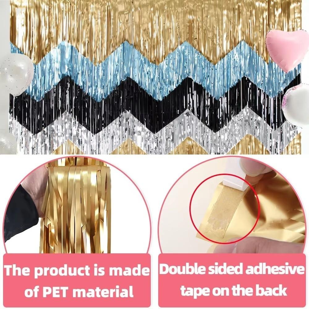 6.56ft Length Metallic Fringe Garland Tinsel Streamers Banner  Stage Party Decoration