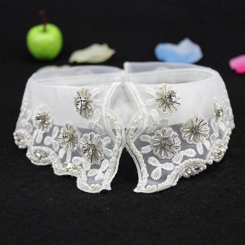 Perfekte Übereinstimmung Perlen Damen Falscher Kragen Hemd Spitze Abnehmbarer Kragen Für Damen Fake Kragen Abnehmbar Kleidung Accessoires Nep Kragen Halsband