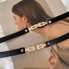 New Pearl Buckle Thin Women Belt PU Leather Elegant Adjustable Wild Waistbands For Female Lady Dress Skirt Decorative Straps