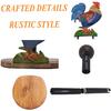 Paper Towel Holder Stand, Paper Towel Holder Countertop Wood with Rooster Decorations for Kitchen Farmhouse Villa Apartment Rooster Decor (Rooster)
