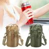 Portable Insulated Water Bottle Holder With Adjustable Strap And Mesh Side Pocket For Outdoor Hiking Camping Travel